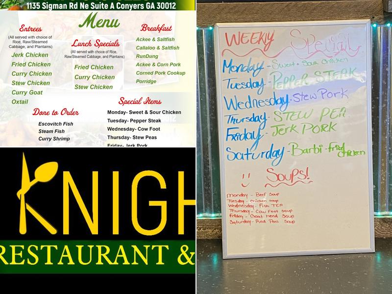 Knights Restaurant & Lounge Menu