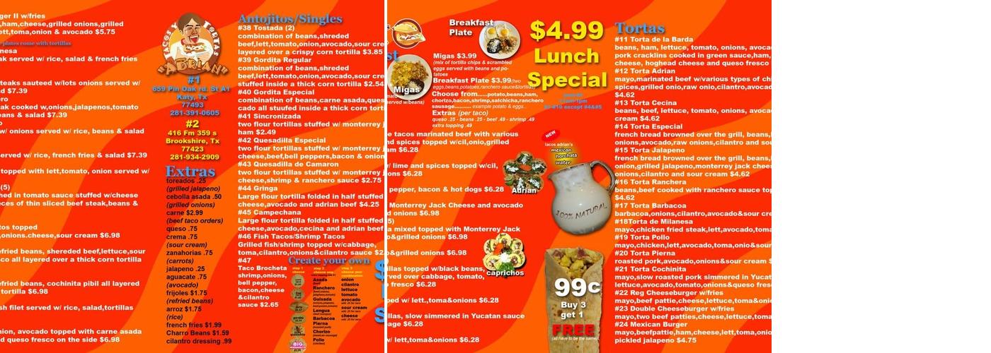 Taco Corner Menu