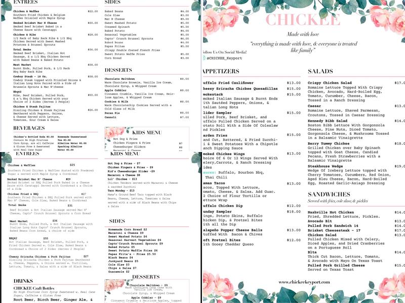 Chickee Menu