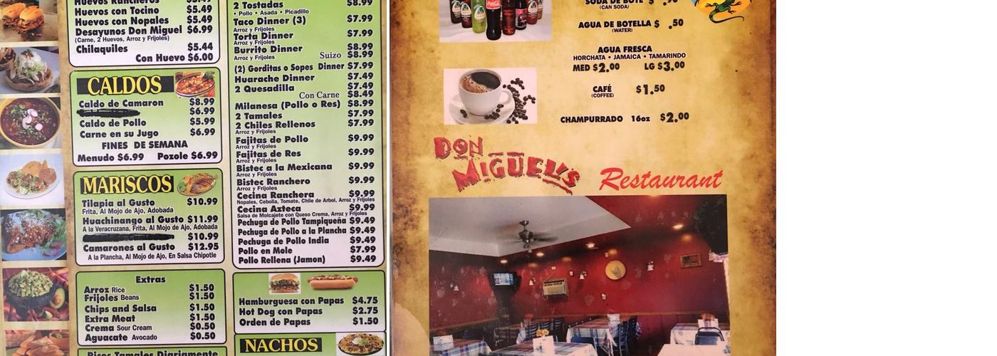 Restaurant familiar Menu