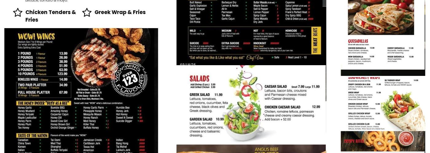 Wow Wing House Tamarac Menu