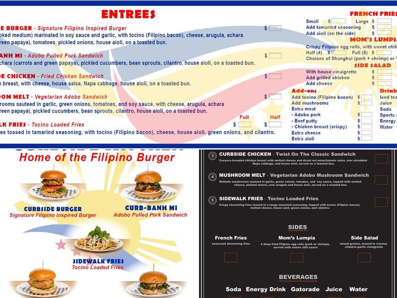 Curbside Kitchen Menu