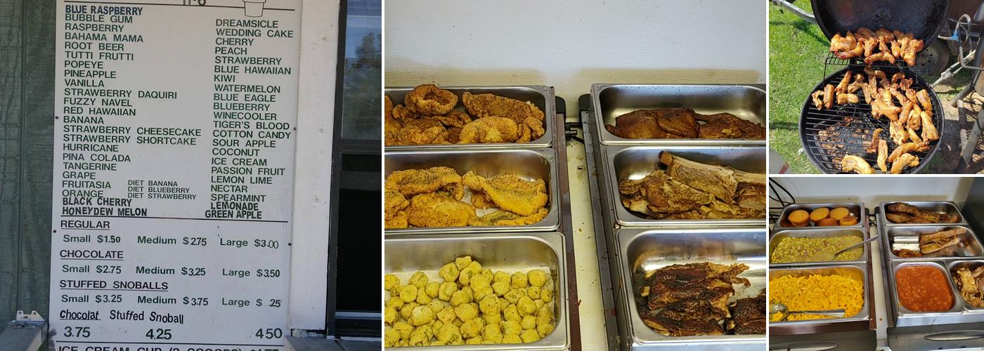 T & M Snowcones & Goldmine BBQ Menu