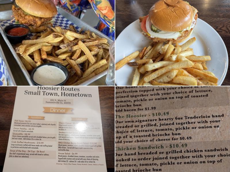 Hoosier Routes - SMALL TOWN, HOMETOWN Menu