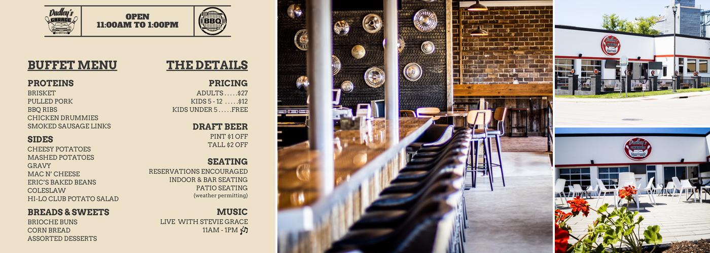 Dudley's Garage - Restaurant & Bowling Menu