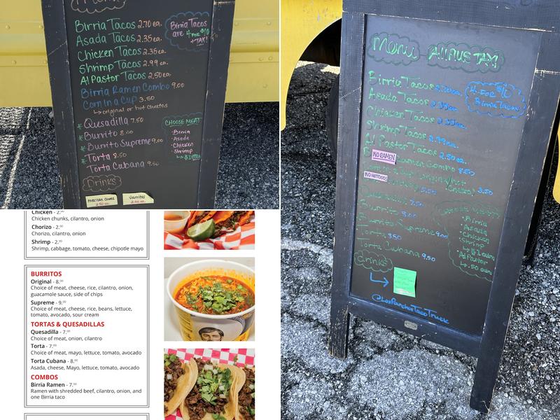 Los Panchos Taco Truck Menu