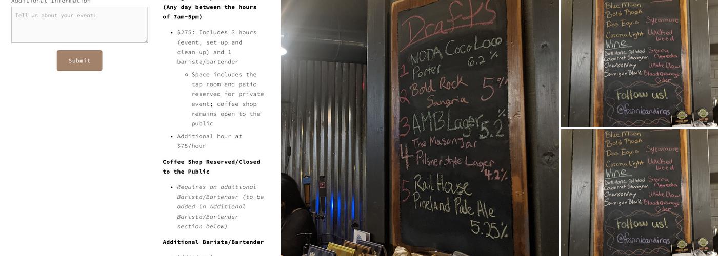 StoCo Provision Co. Menu