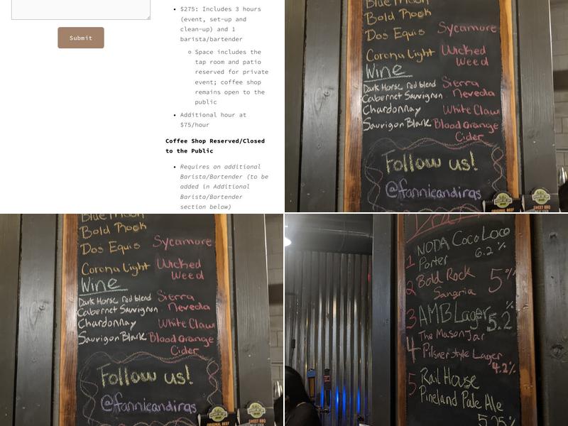 StoCo Provision Co. Menu