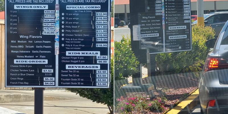 Wingtown Menu