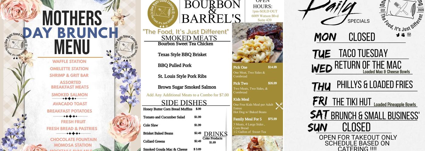 OneNightStandCatering, Llc Menu