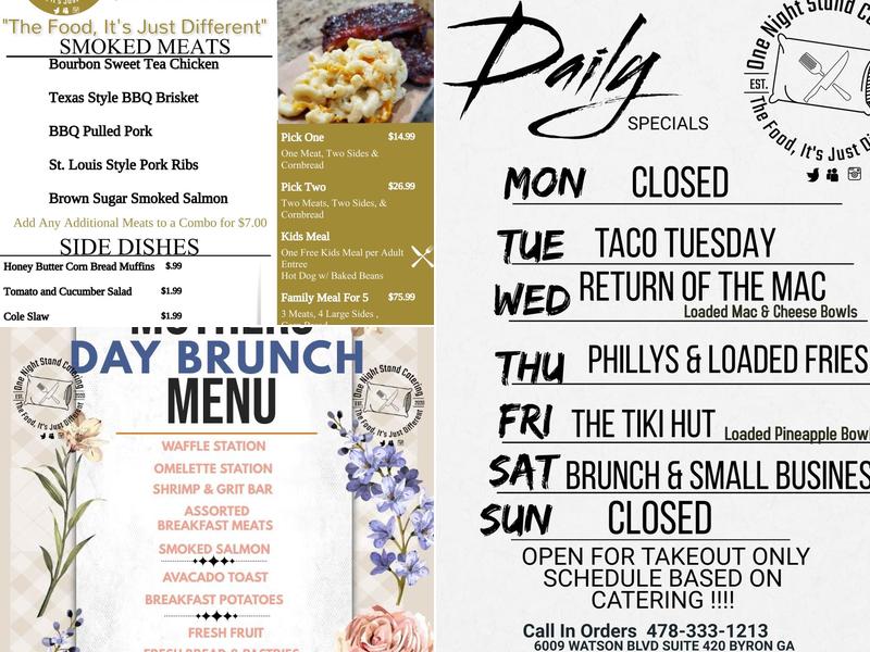 OneNightStandCatering, Llc Menu