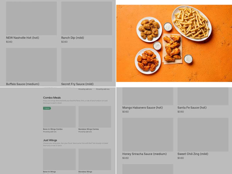 It's Just Wings Menu