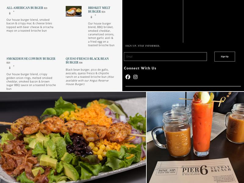 Pier 6 Rooftop Bar & Restaurant Menu