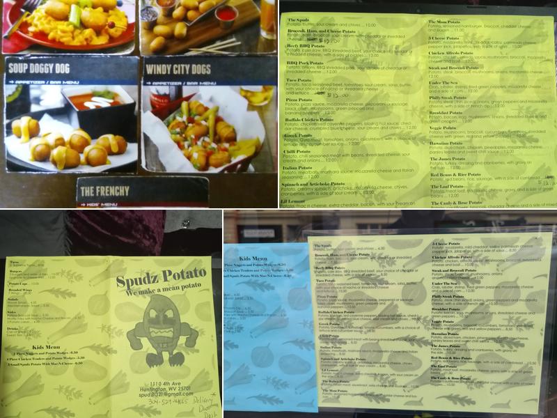Spudz Potatoes Menu