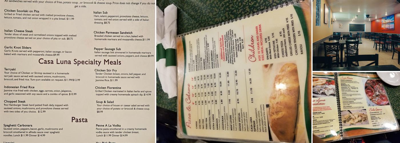 Casa Luna Menu