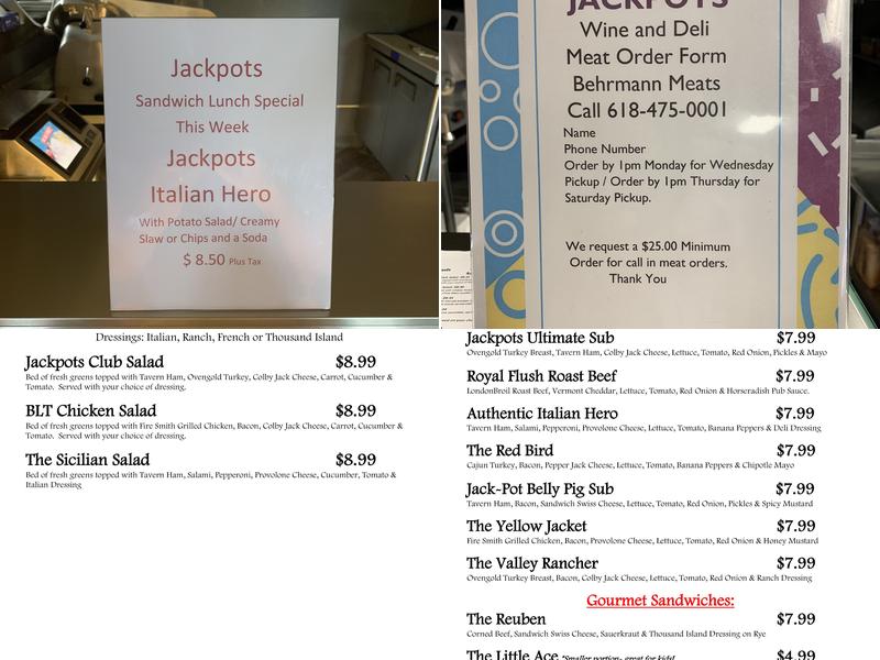 Jackpots Gaming Menu