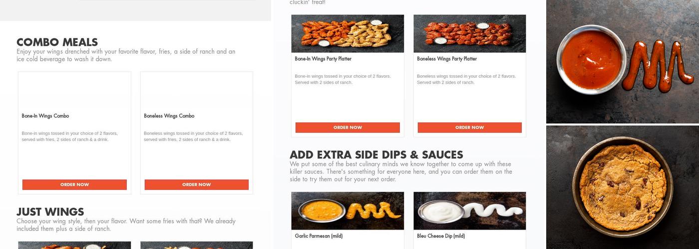 It's Just Wings Menu