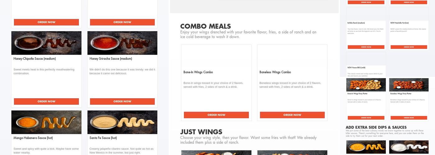 It's Just Wings Menu