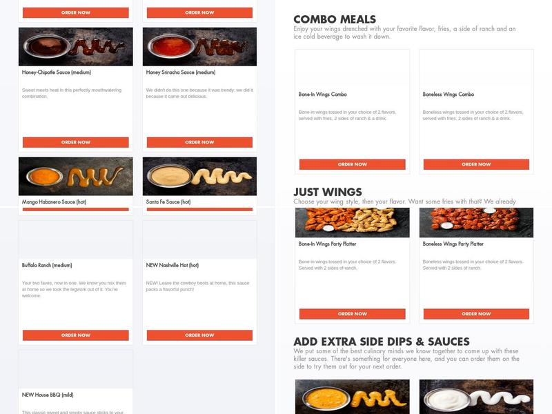 It's Just Wings Menu