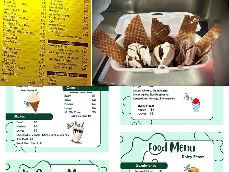 Dairy Frost Menu