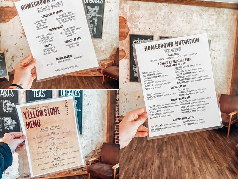 Homegrown Nutrition Menu