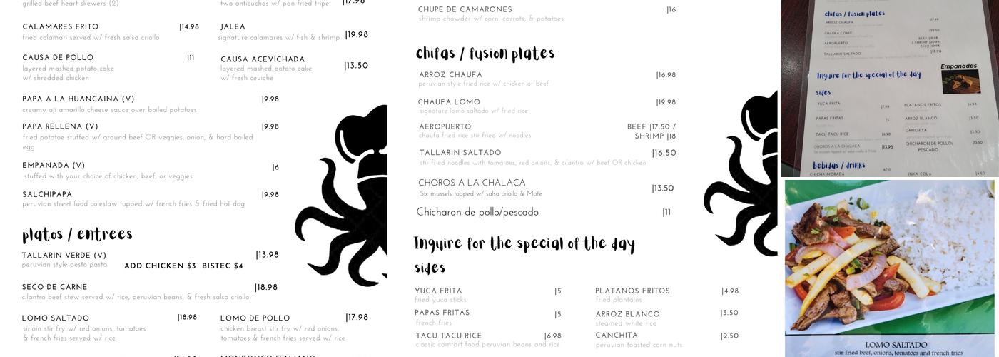 El Calamar Menu