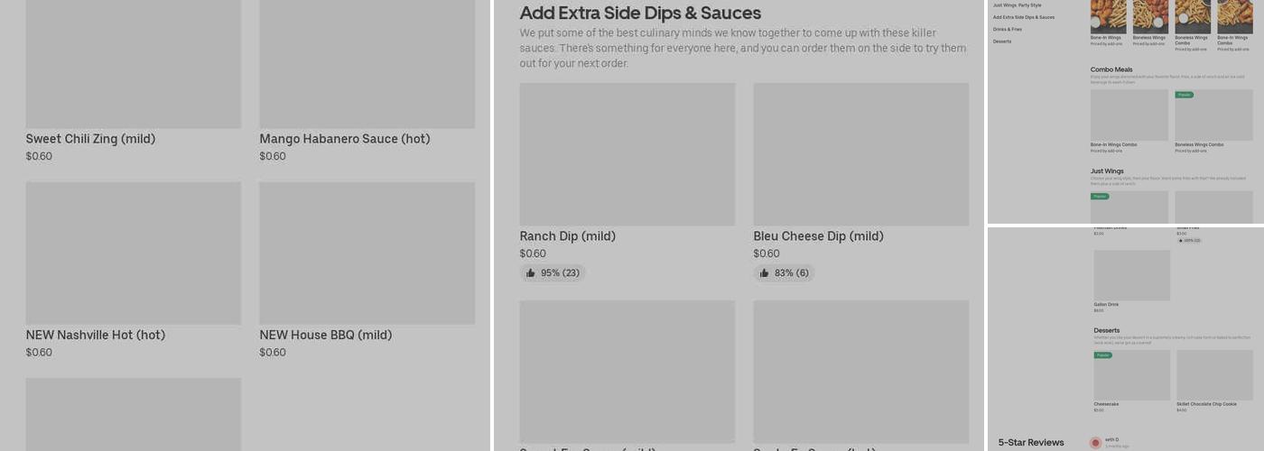 It's Just Wings Menu