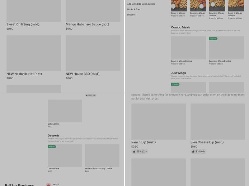 It's Just Wings Menu