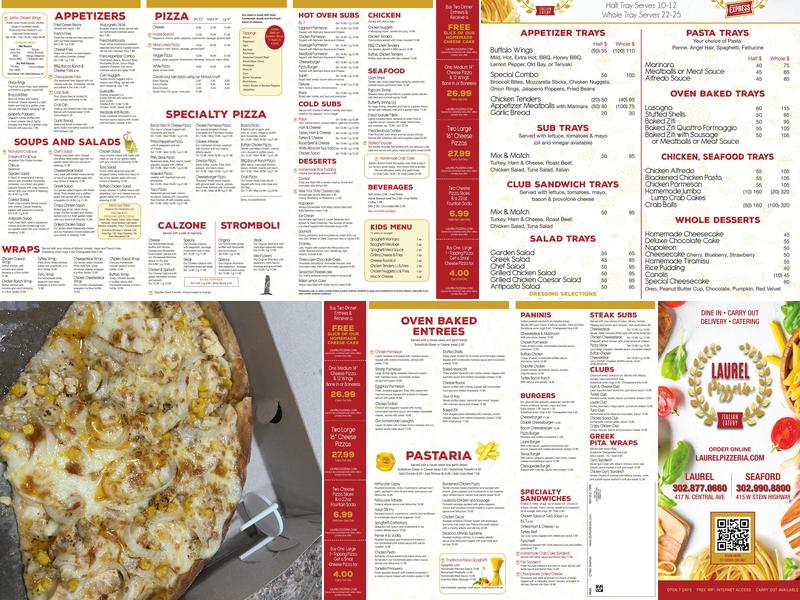 Laurel Pizzeria Express Menu