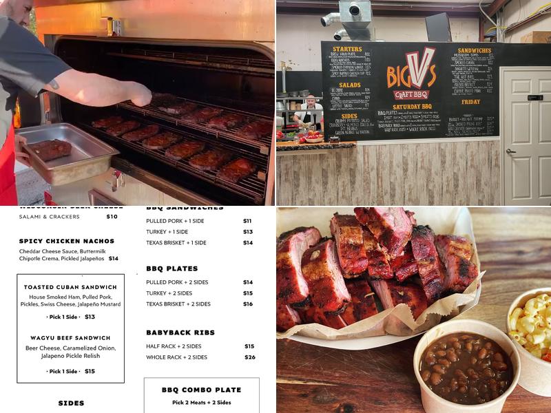 Big V's Craft BBQ Menu