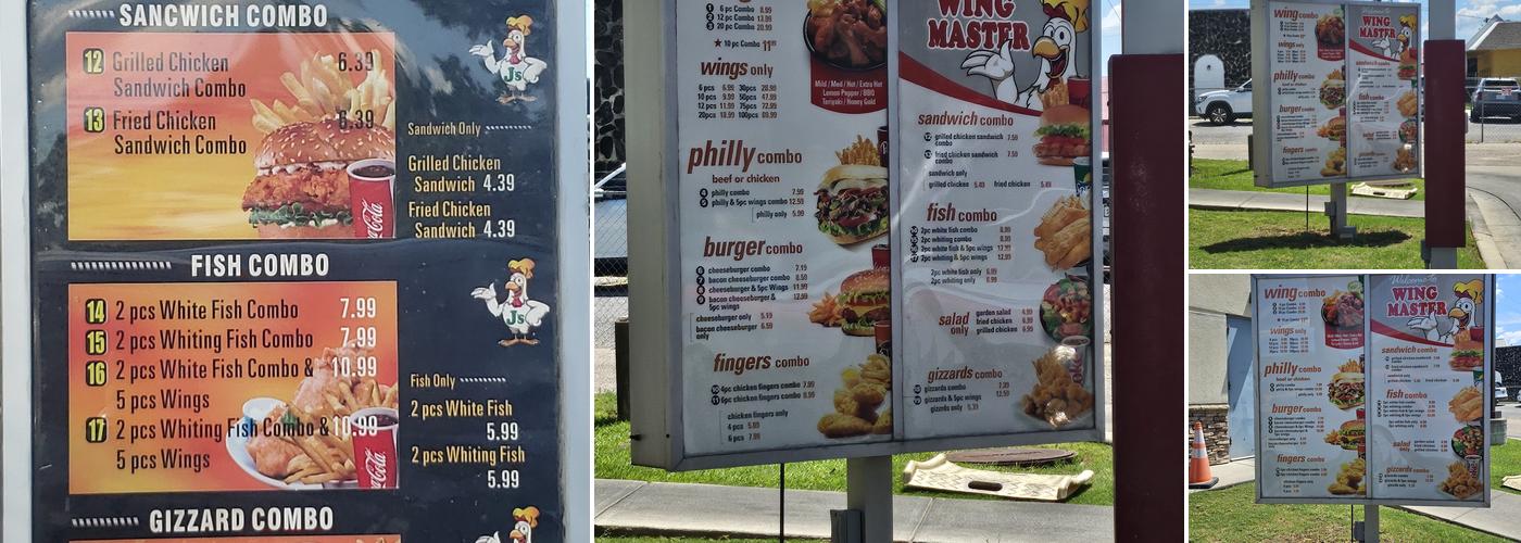 Wing Master Menu