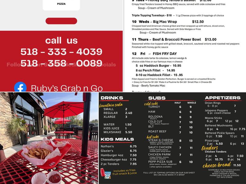 Ruby's GrabNGo Menu