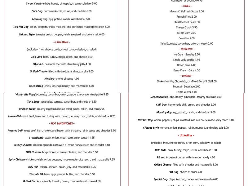 Canape Sandwiches Menu