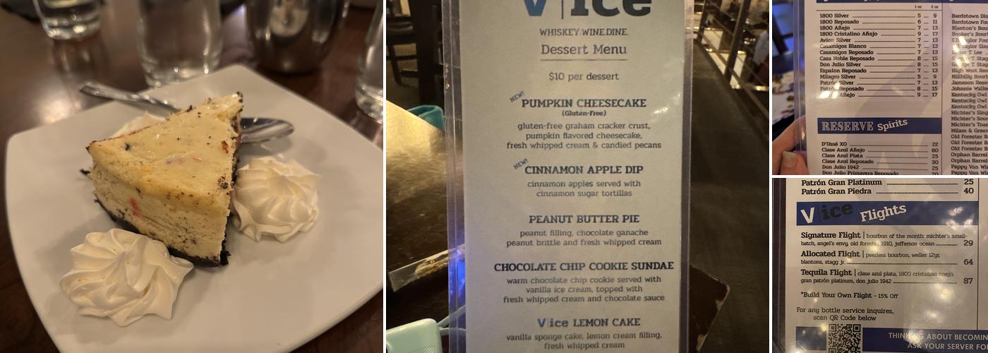 Vice Restaurant Menu