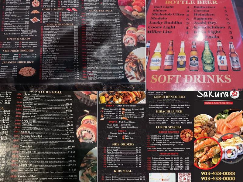 SAKURA SUSHI & SEAFOOD GRILL Menu