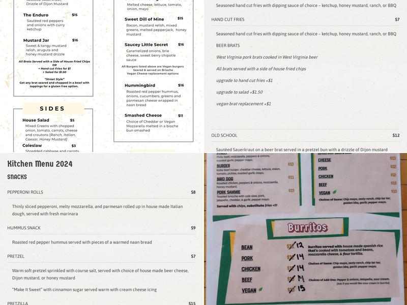 The Handle Bar + Kitchen Menu