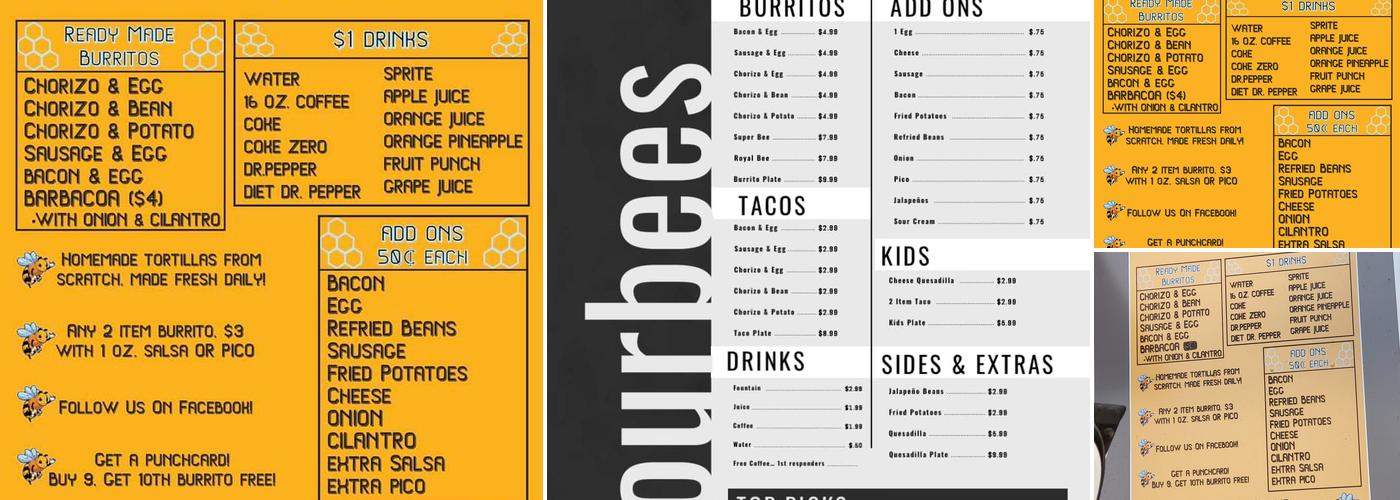 Fourbees Menu
