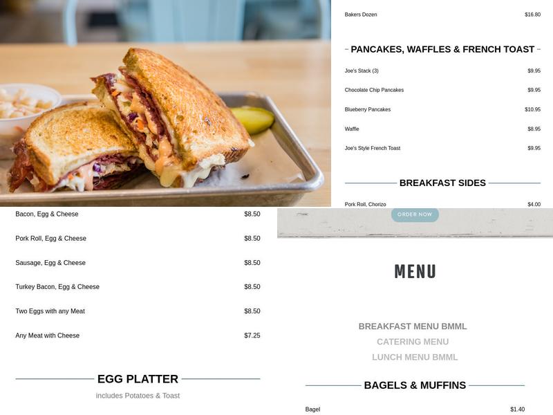 Joe's Bagel and Grill Menu