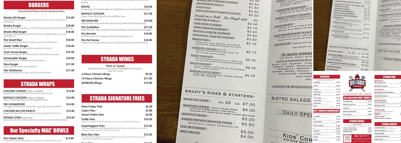 Strada Grill Menu