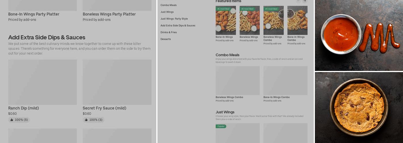 It's Just Wings Menu