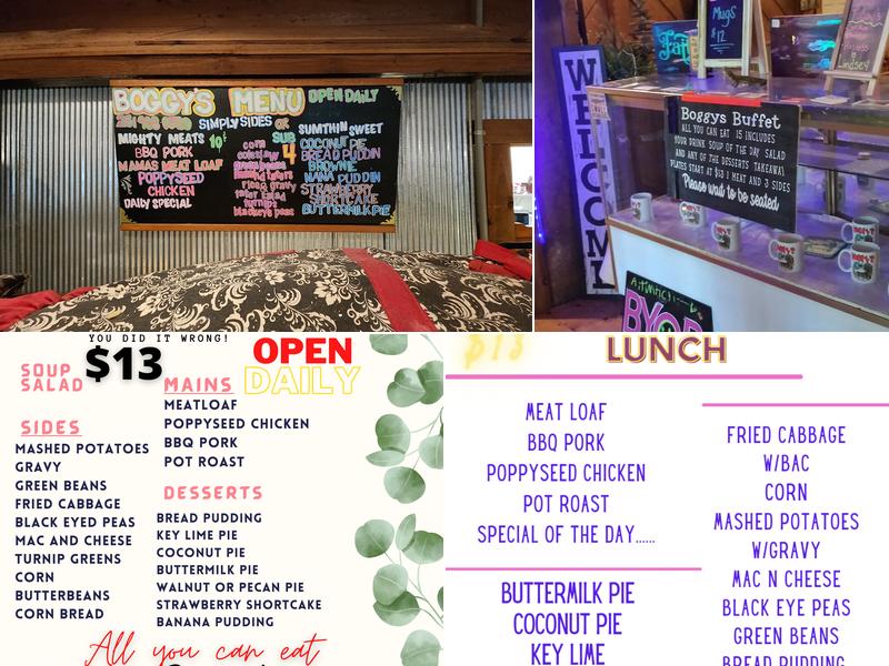Boggy’s Menu