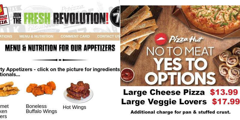 Piccadilly Circus Pizza Menu