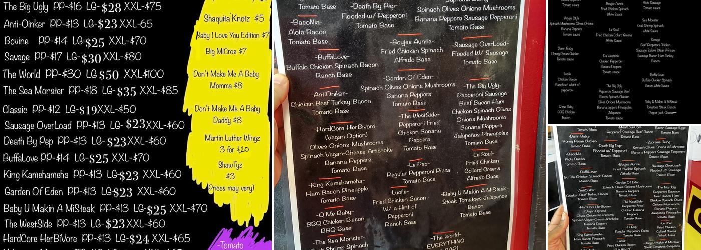 Can a brotha get a slice Menu