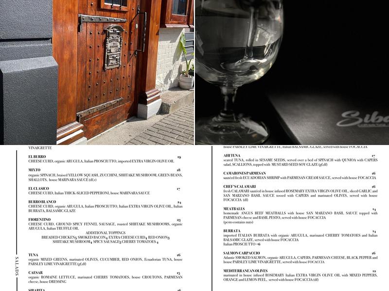 Sibaritas Menu