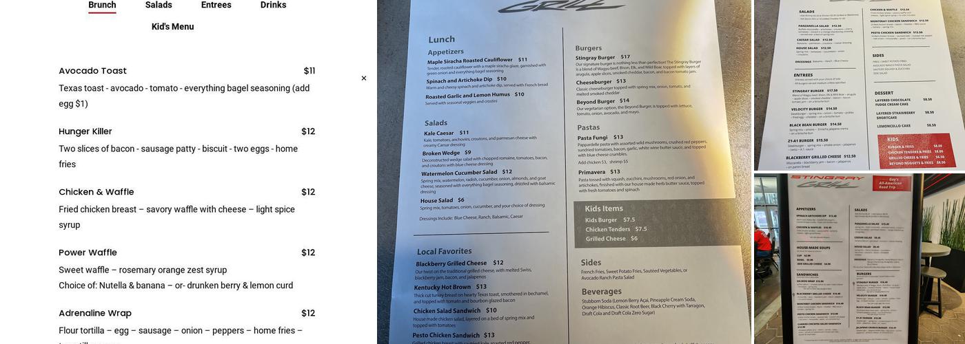 Stingray Grill Menu
