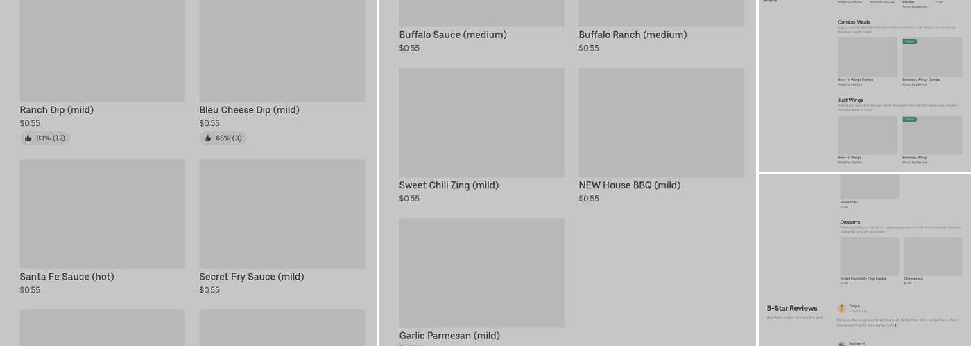 It's Just Wings Menu