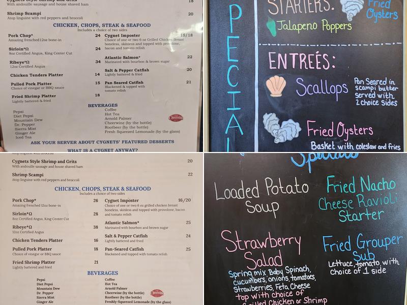 Cygnets Restaurant Menu