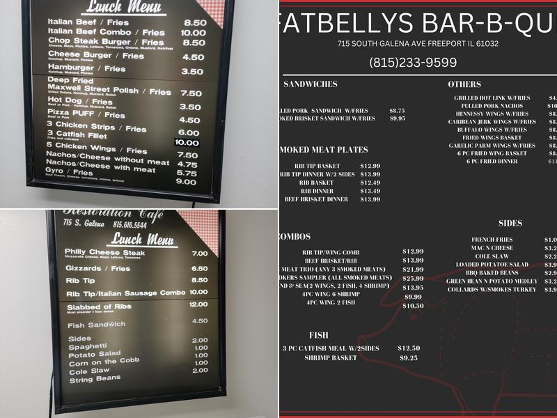 Restoration Cafe Menu