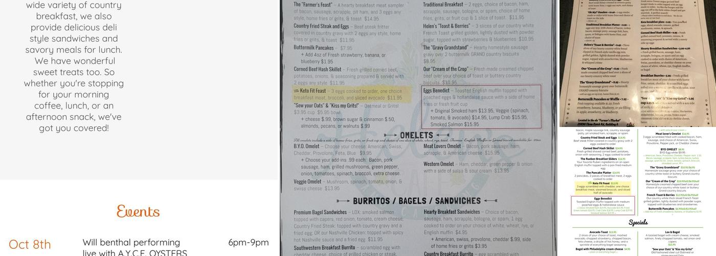 Helen's Cafe Menu