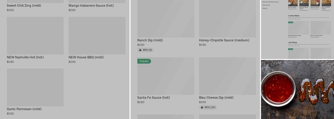 It's Just Wings Menu